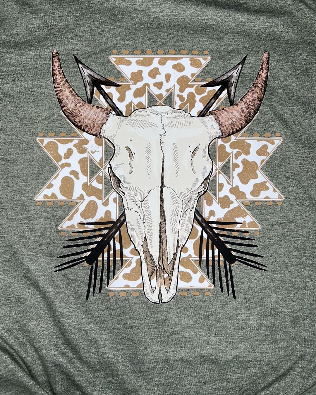 Bull Skull w/ Cow Print