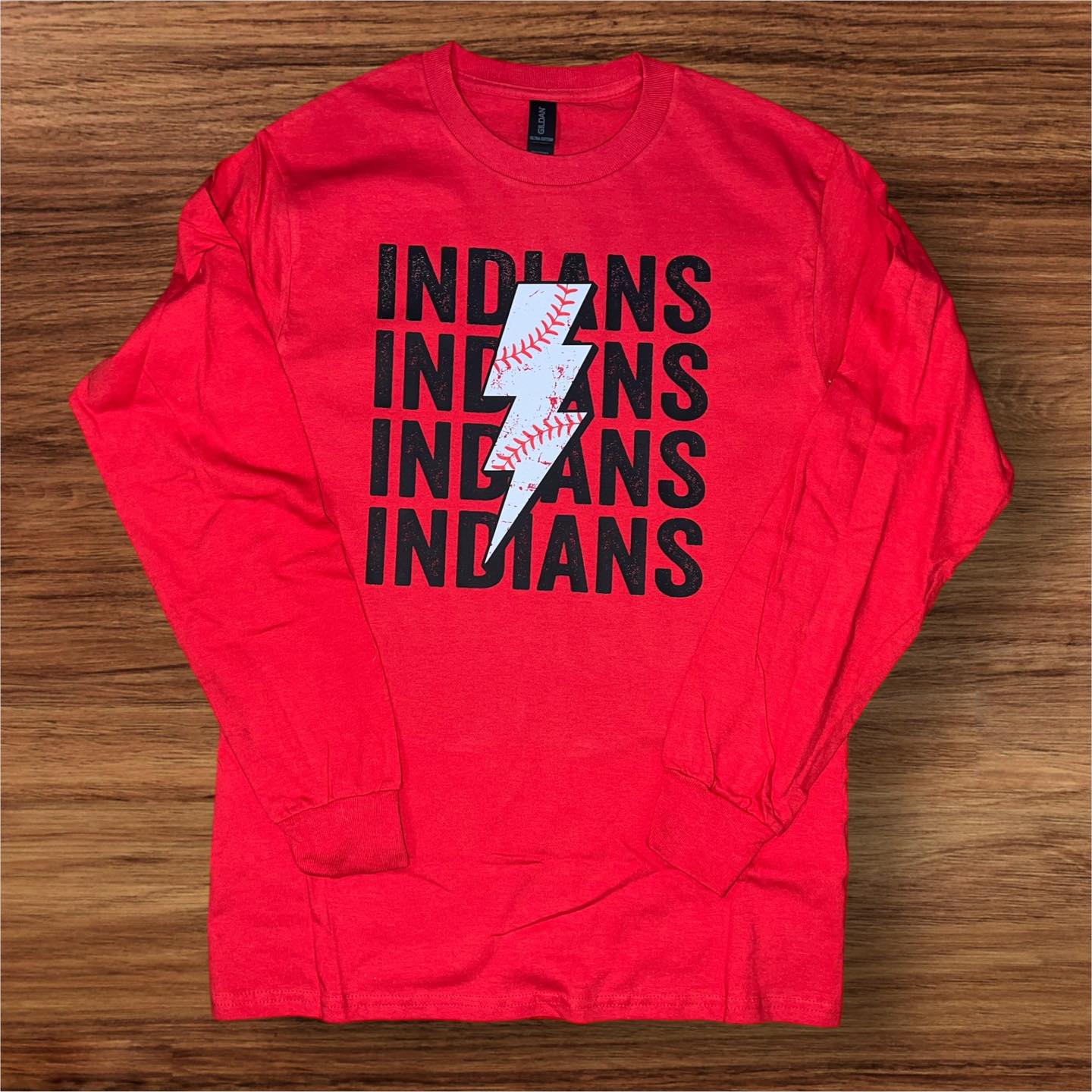 Indians Baseball Lightning Bolt