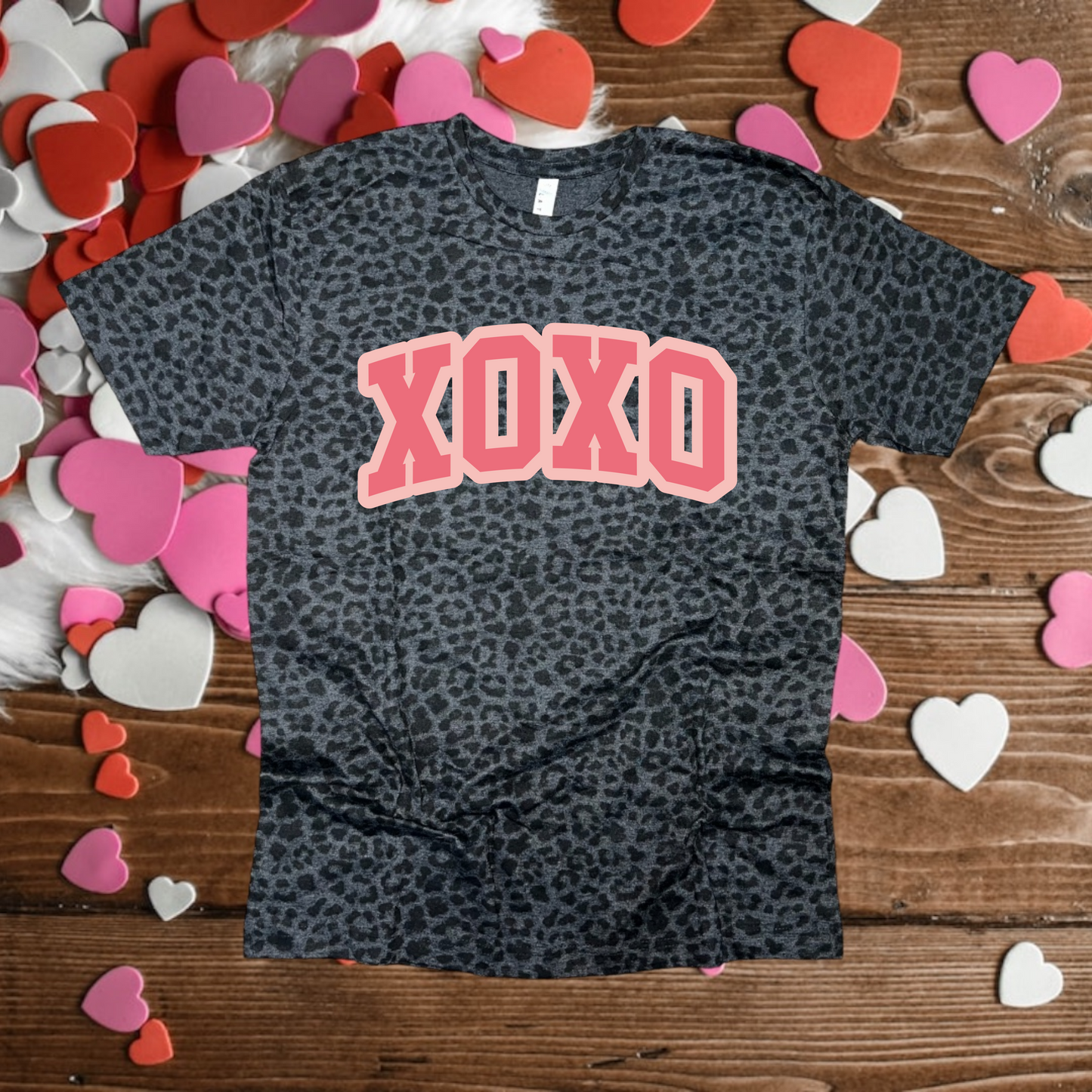 XOXO Peach/Pink Leoaprd Print Tee