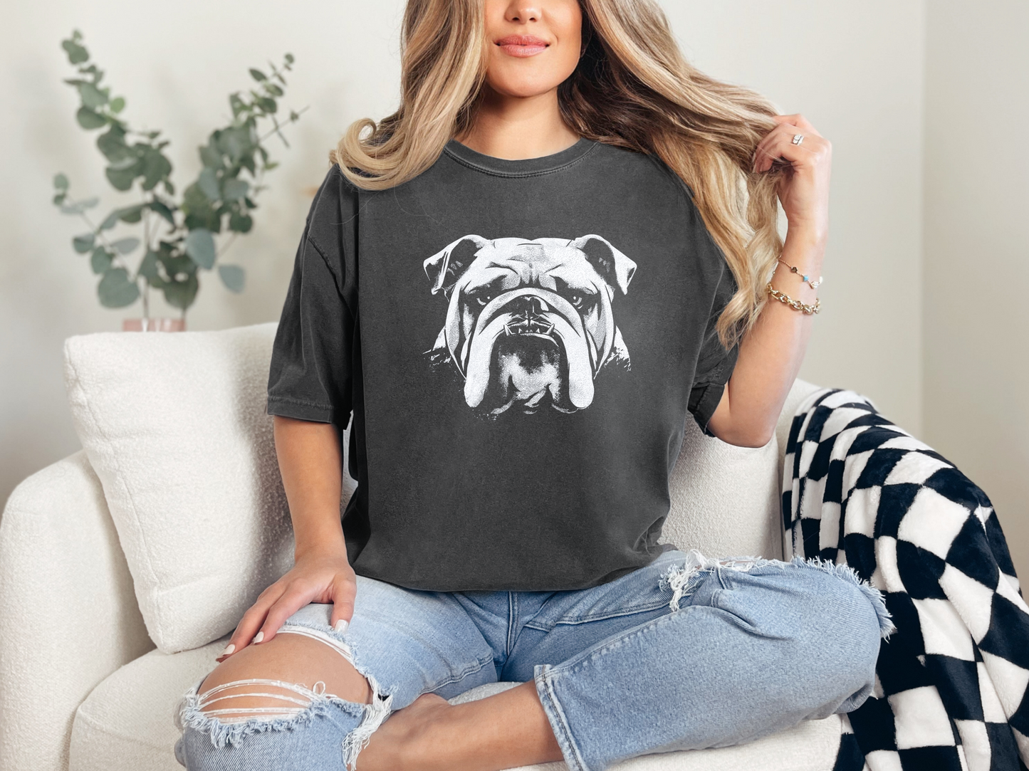 Bulldog Black/White Head