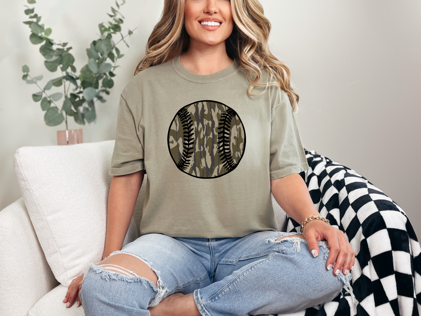 Camo Baseball Khaki Tee