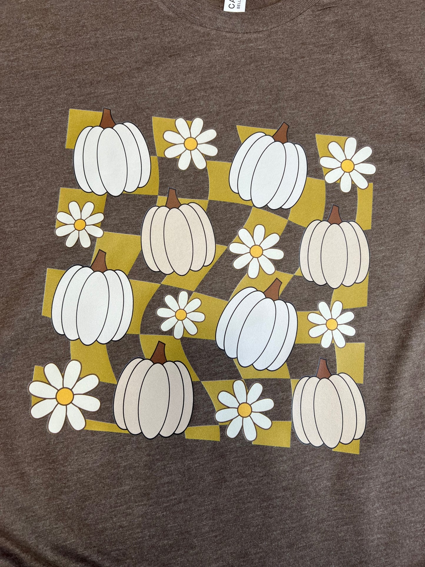 Checkered Pumpkin/Flowers
