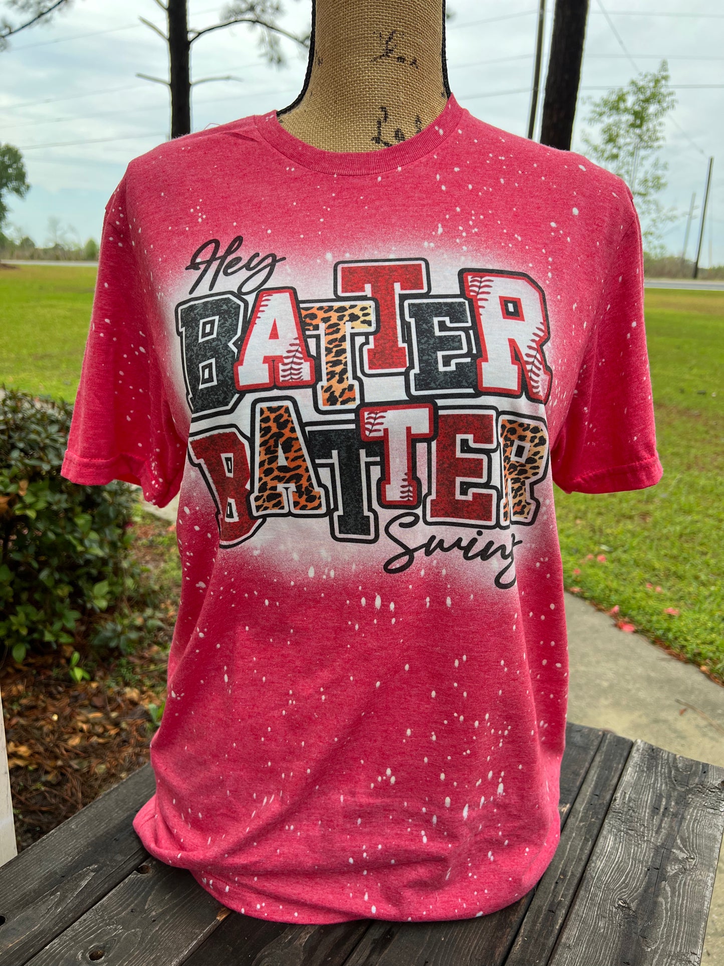Hey Batter Batter Swing - Pattern Letters - BLEACHED