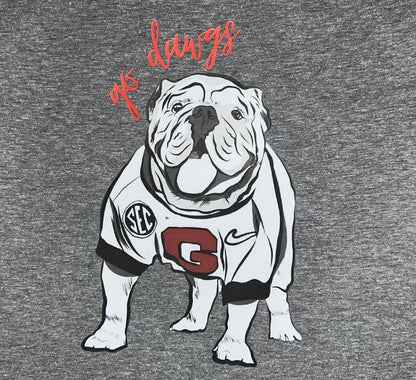 Go Dawgs - Drawn Bulldog