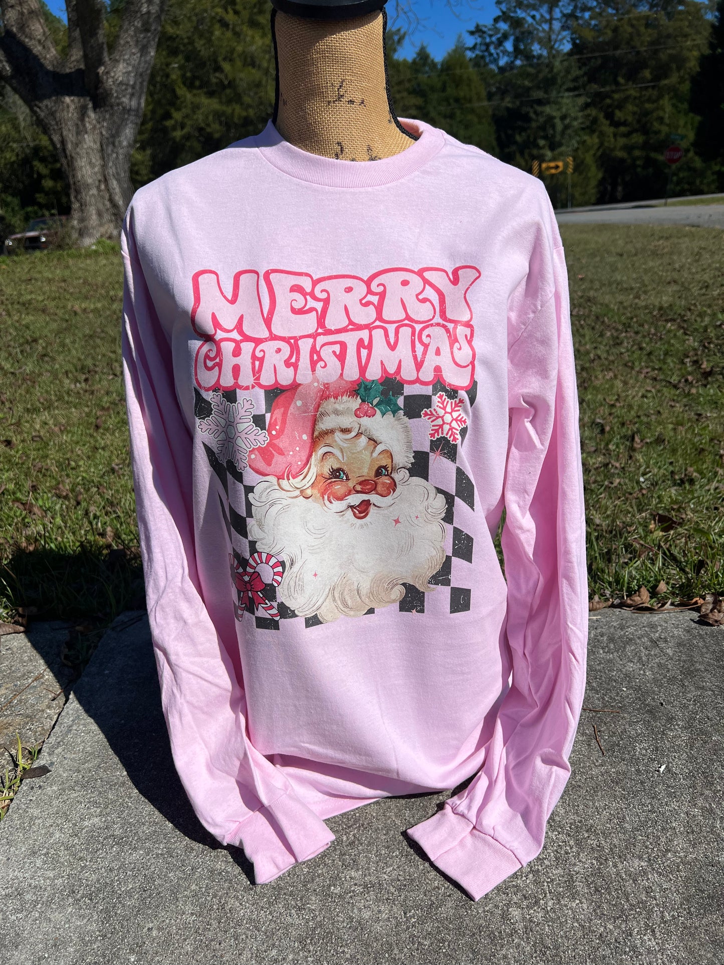 Pink Retro Santa - Merry Chirstmas