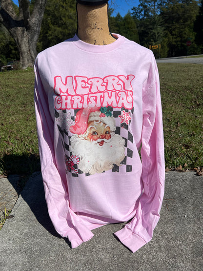 Pink Retro Santa - Merry Chirstmas