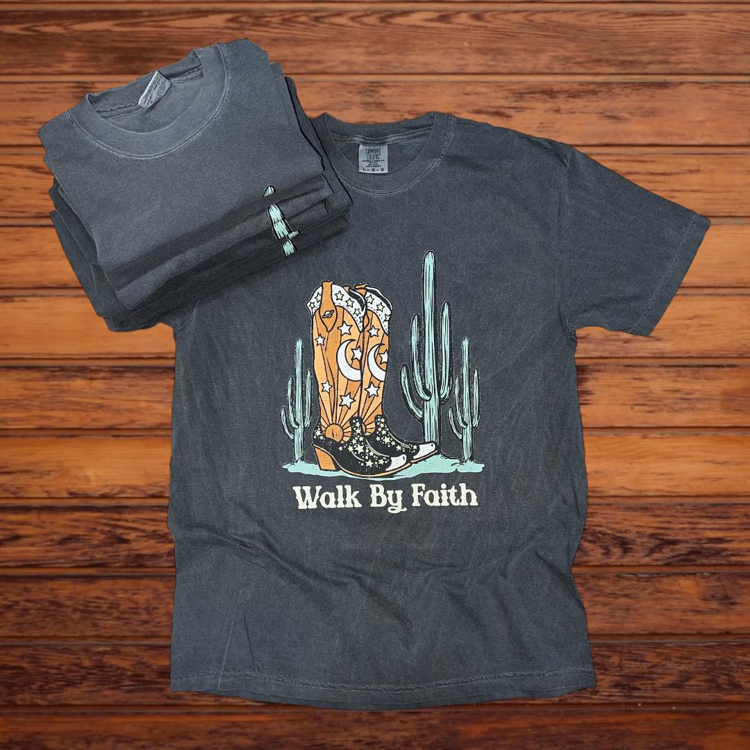 Walk By Faith - Cactus/Boots