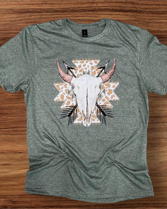 Bull Skull w/ Cow Print