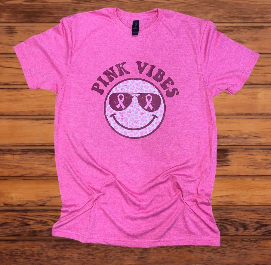 Pink Vibes Smiley - Breast Cancer
