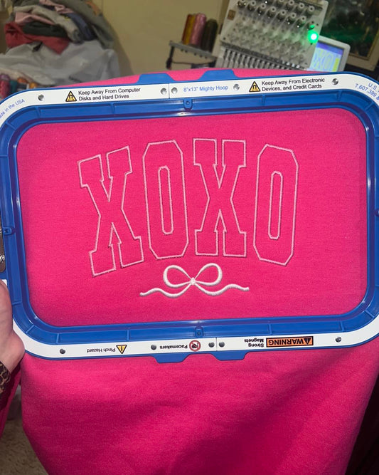 XOXO Bow Embroidered Sweatshirt