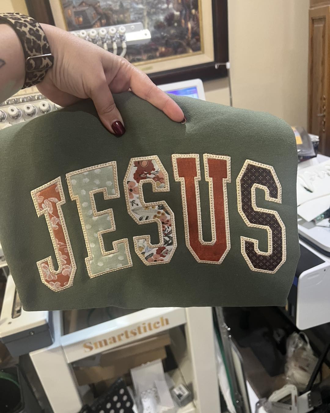 Jesus Applique Embroidered Sweatshirts