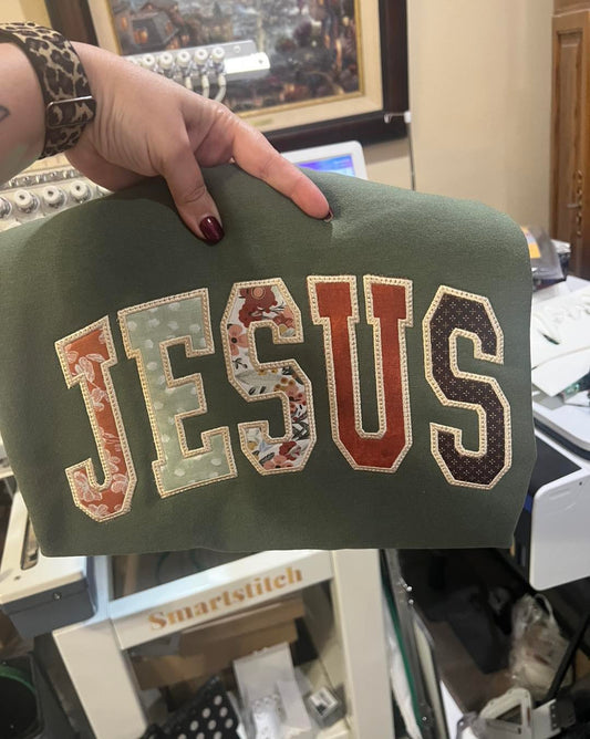 Jesus Applique Embroidered Sweatshirts