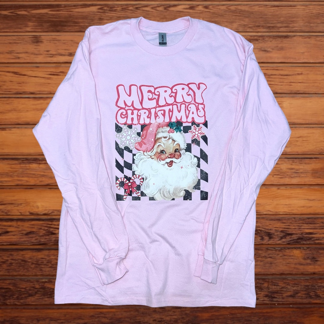 Pink Retro Santa - Merry Chirstmas