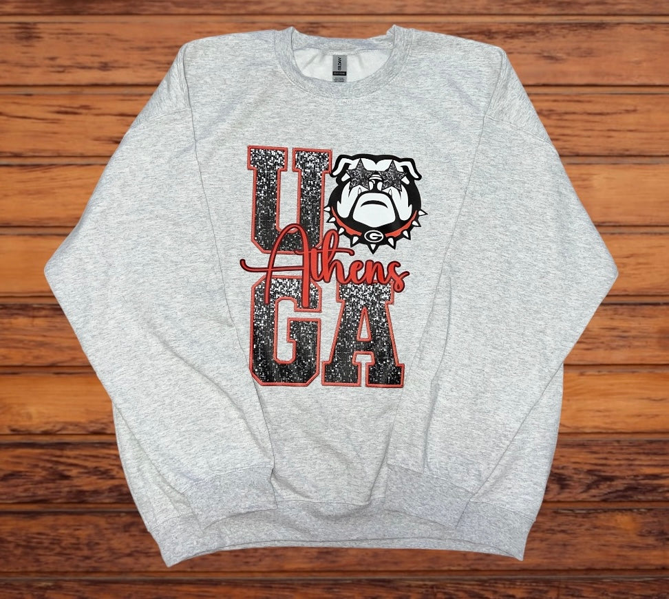 Faux UGA Athens Bulldog Sweatshirt