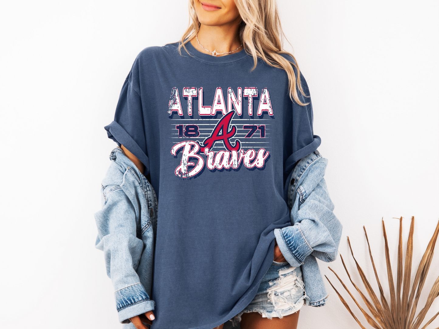 Atlanta Braves Distressed Lines