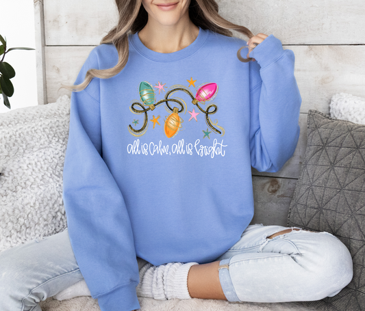 All Is Calm, All Is Bright Lights Sweatshirt