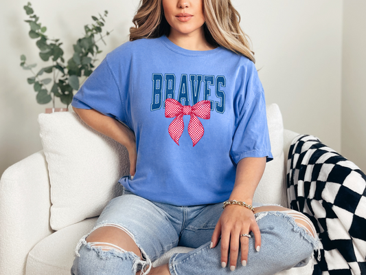 Braves Checkered Bow