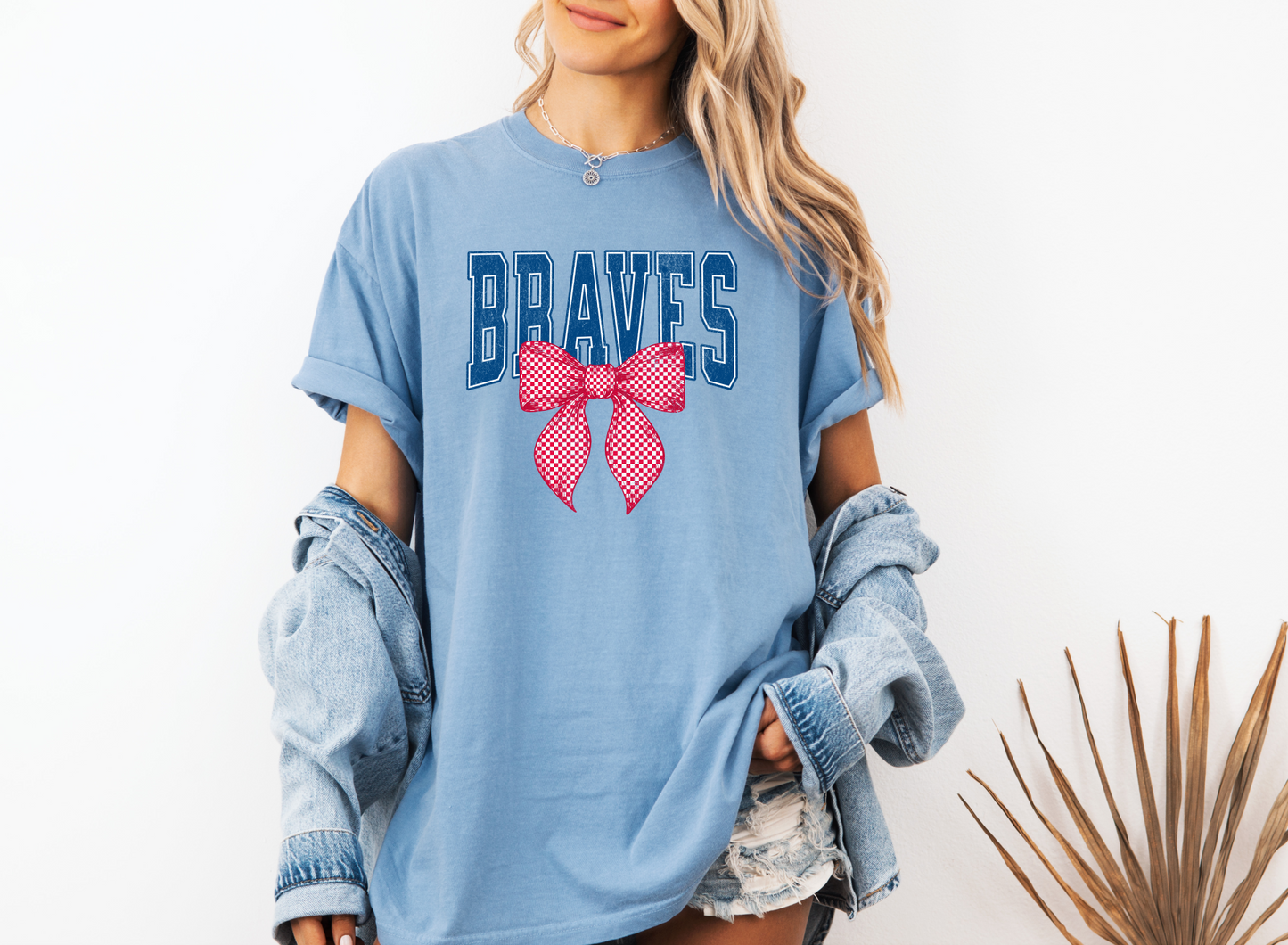 Braves Checkered Bow