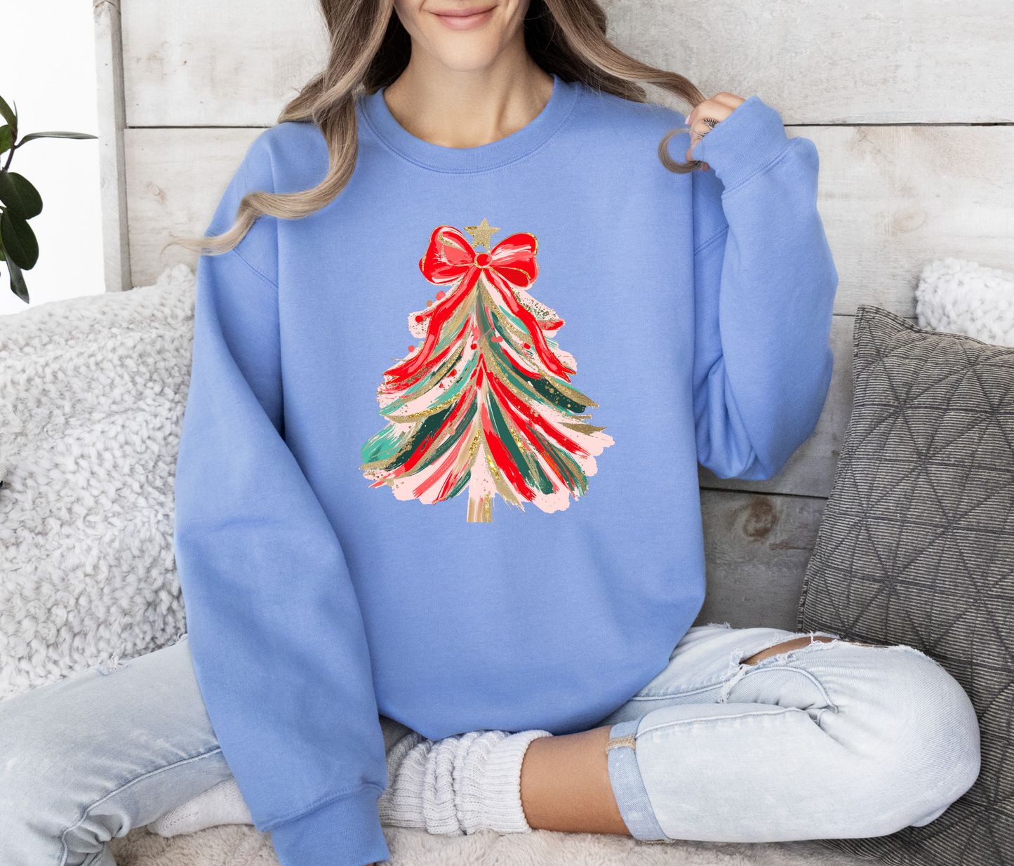 Brushstroke Christmas Tree Sweatshirt
