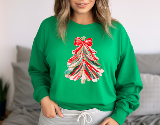 Brushstroke Christmas Tree Sweatshirt