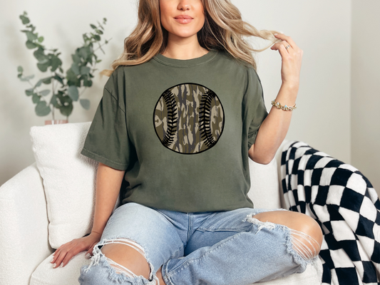 Camo Baseball Sage Tee