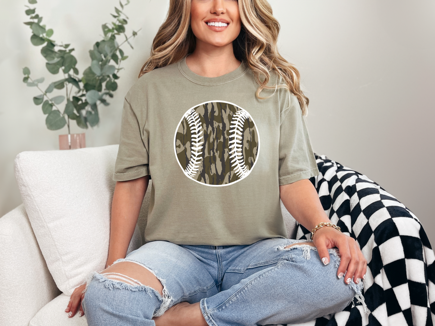 Camo Baseball Khaki Tee