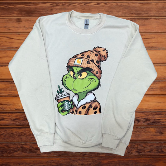 Boujie Leopard Grinch Starbs Sweatshirt