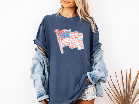 Lace Floral American Flag
