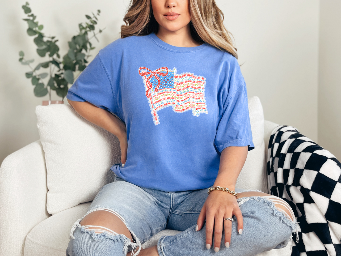 Lace Floral American Flag