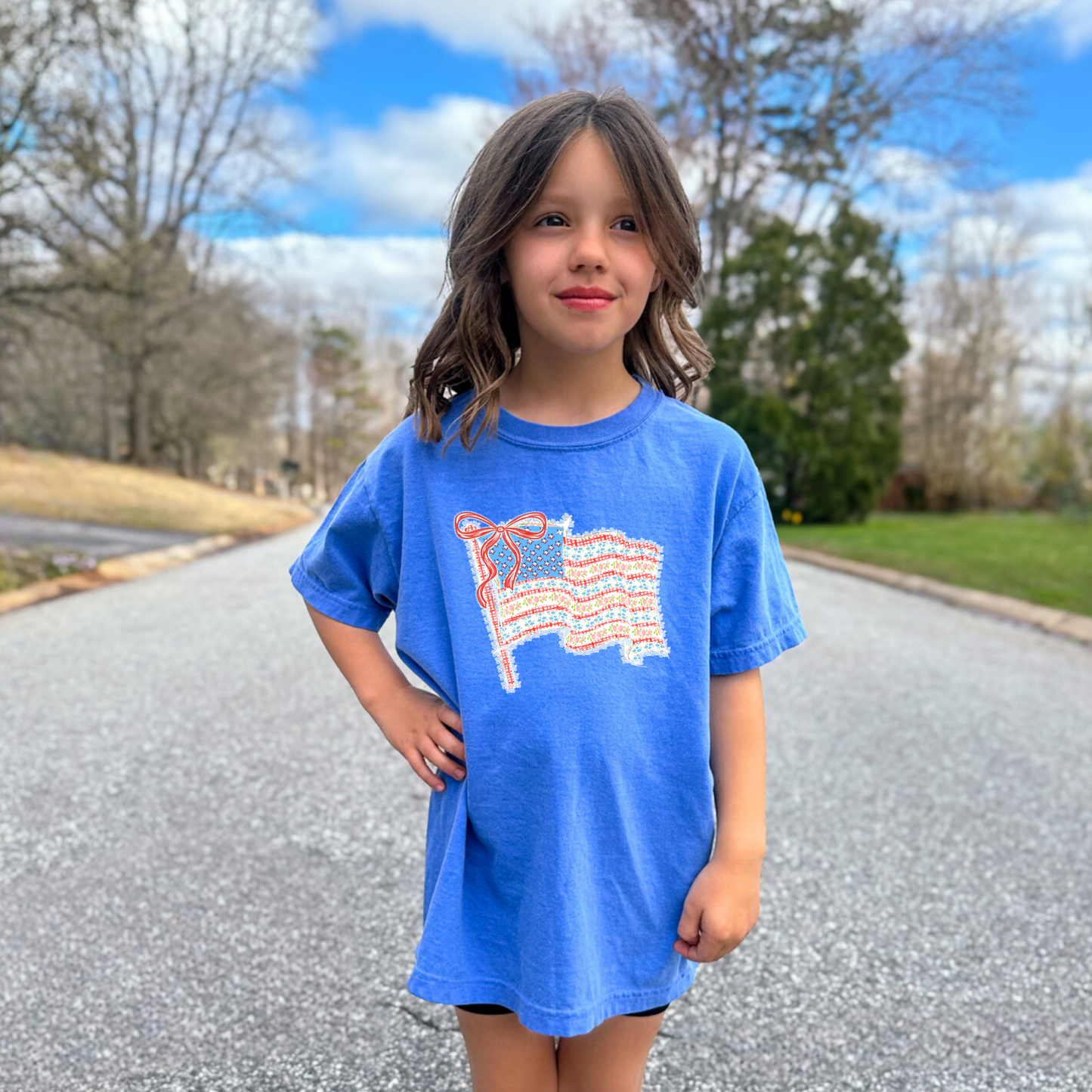 Lace Floral American Flag