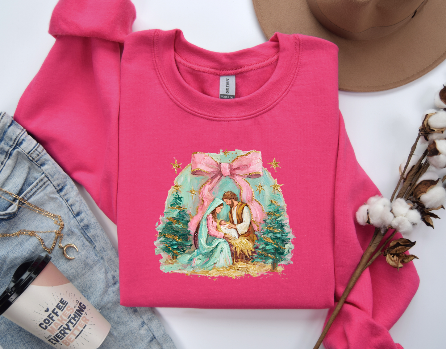 Nativity Scene Painted Sweatashirt