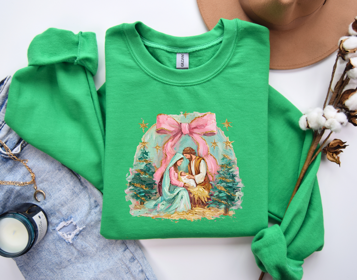 Nativity Scene Painted Sweatashirt