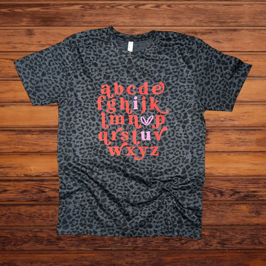 ABC...I Love You Leoaprd Print Tee