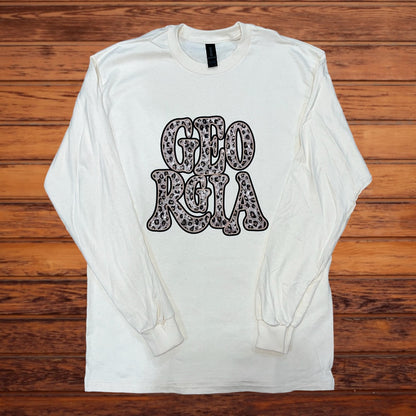 FAUX Georgia Tan Leopard Sequin Longsleeve