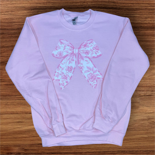 Chinoiserie Bow Pink Sweatshirt