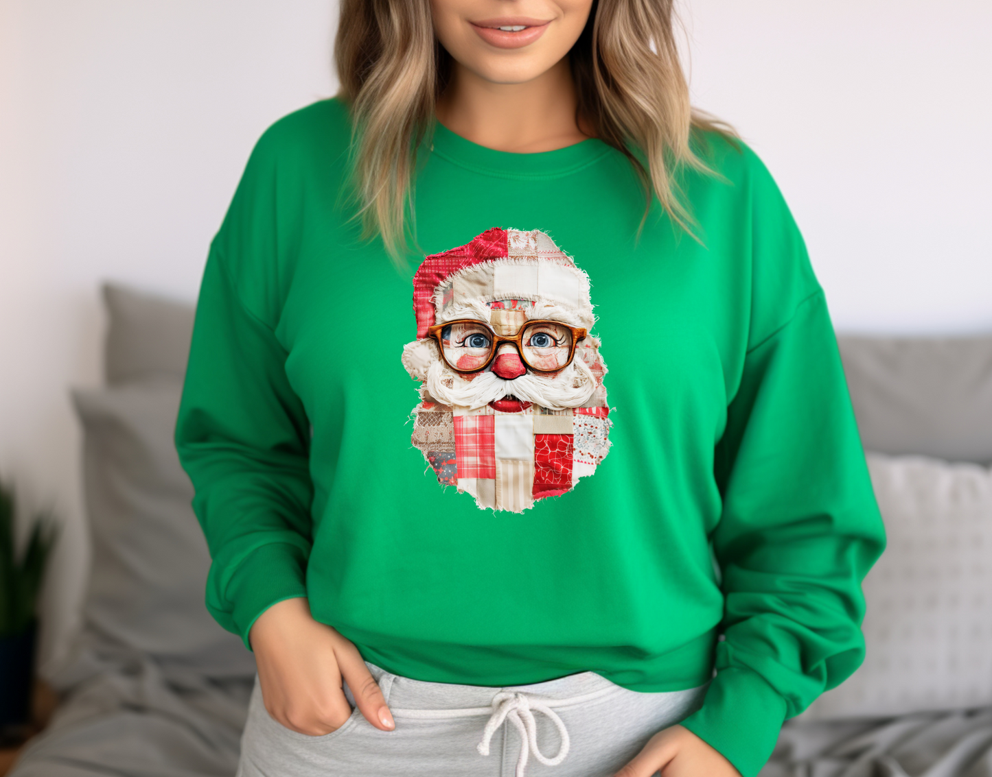 Santa Patch Work Sweatshirt