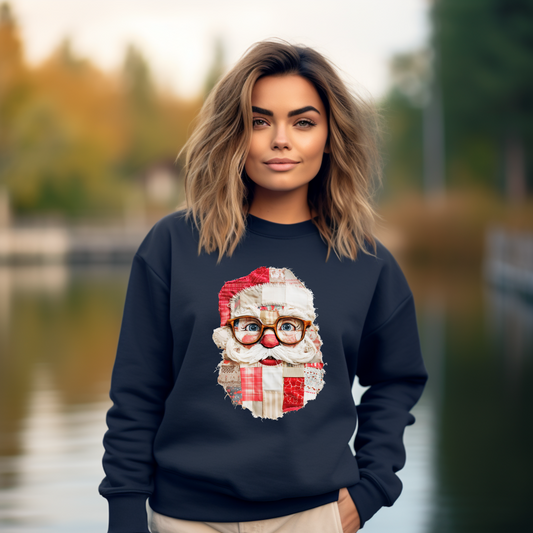 Santa Patch Work Sweatshirt