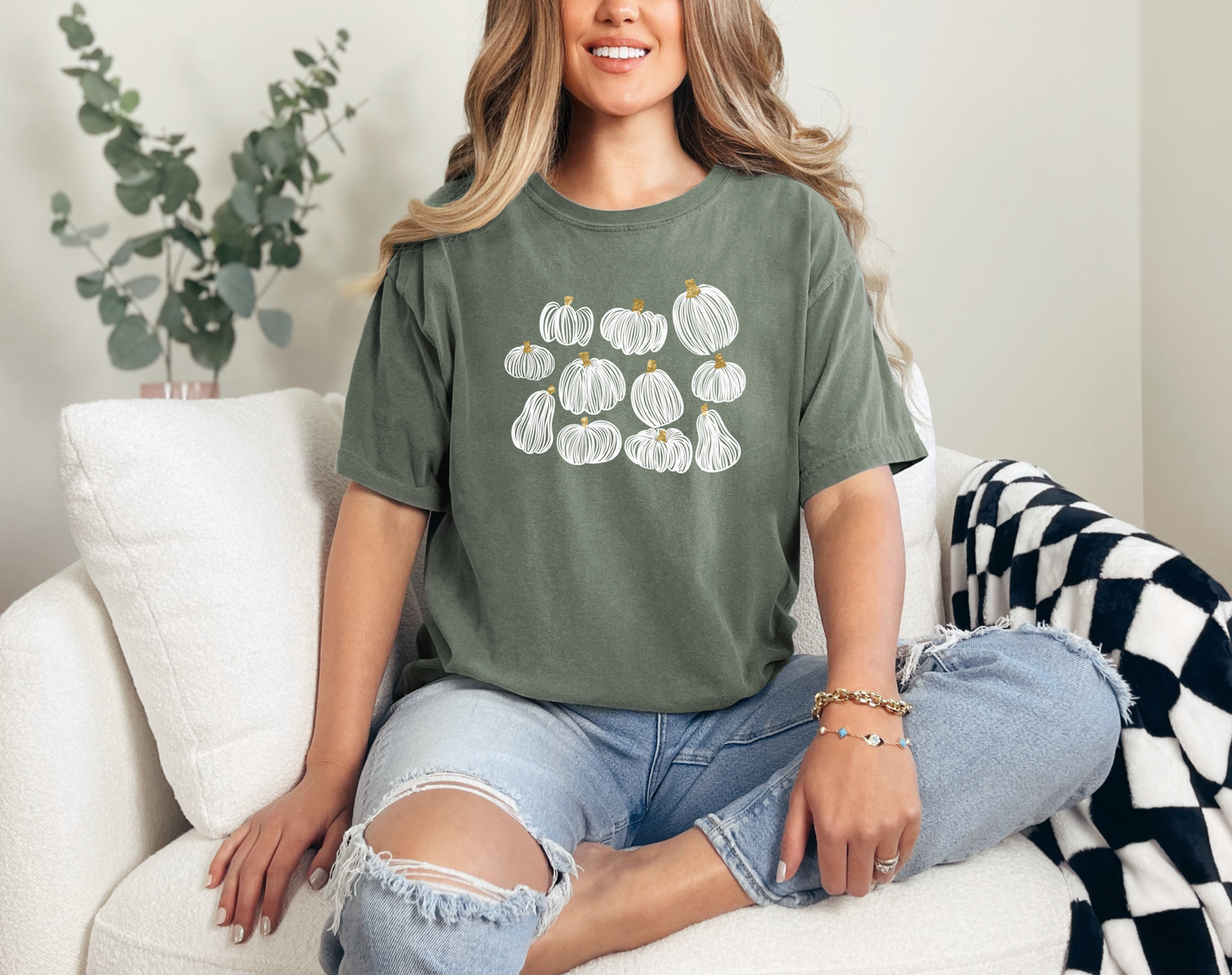 White Drawn Pumpkins