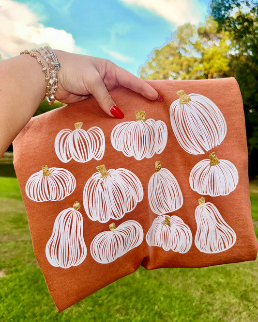 White Drawn Pumpkins