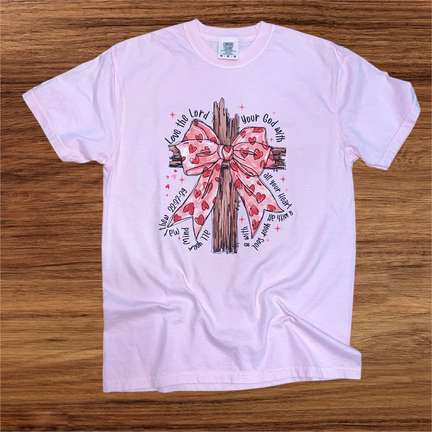 Love The Lord Your God - Cross w/ Heart Bow