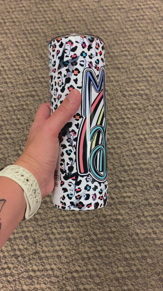 Mama Rainbow Leopard Tumbler