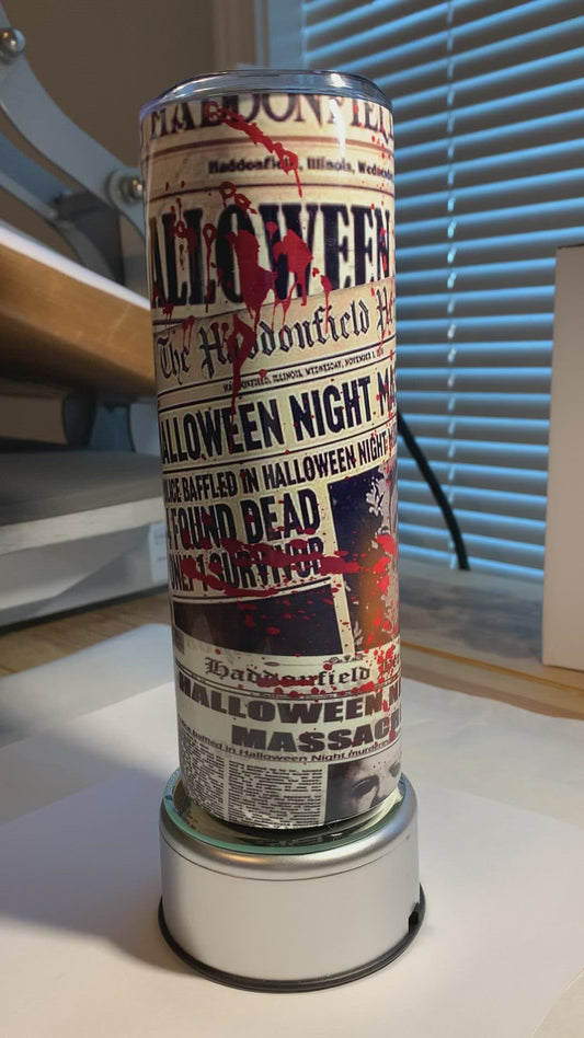 Michael Myers Newspaper Tumbler