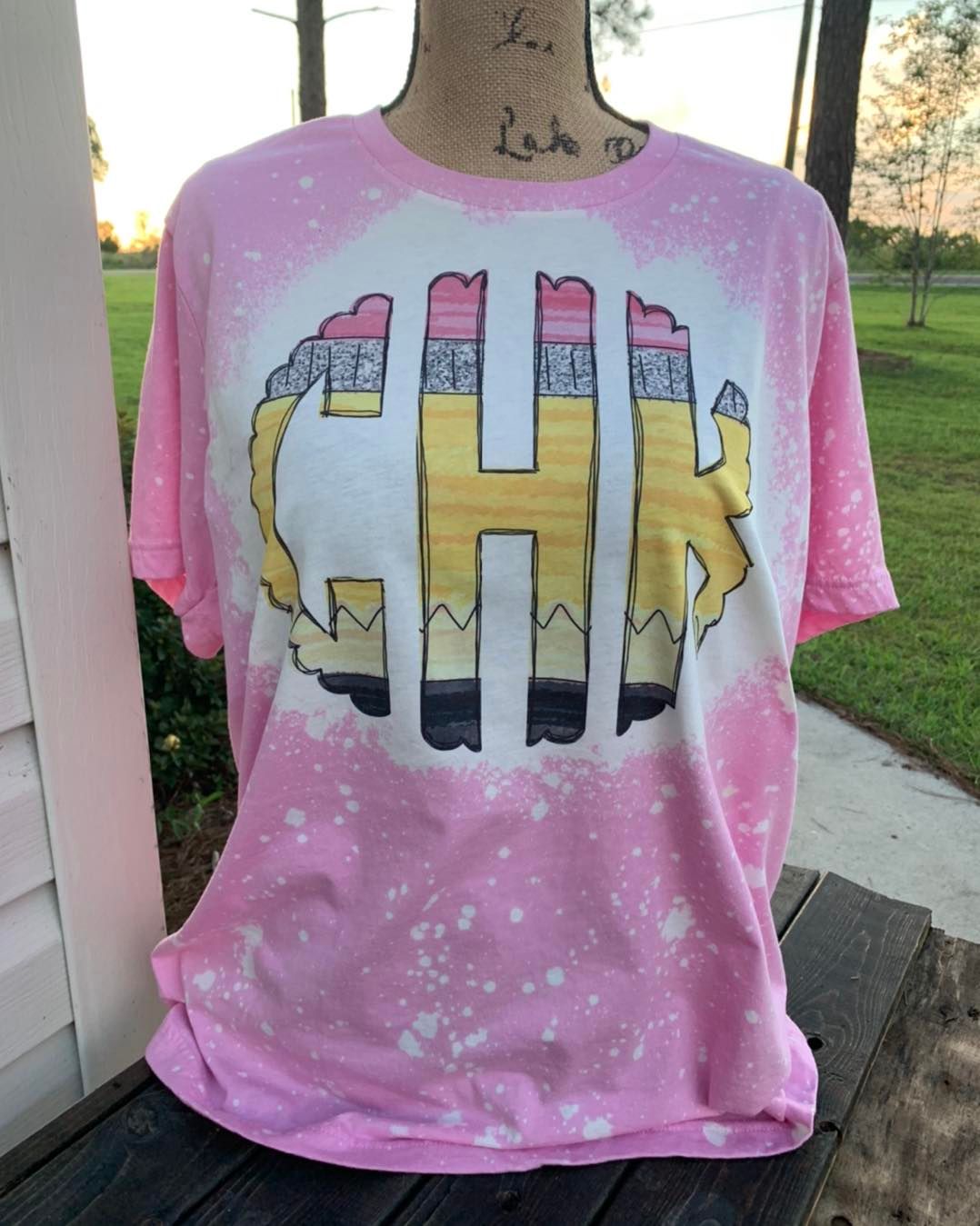 Pencil Monogram - BLEACHED