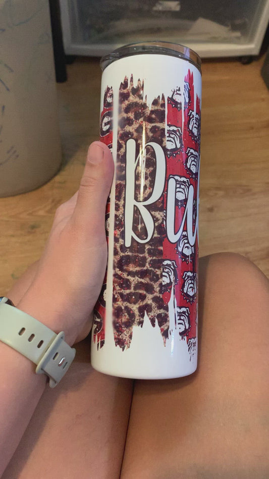 Georgia Bulldog Paint Swash Tumbler