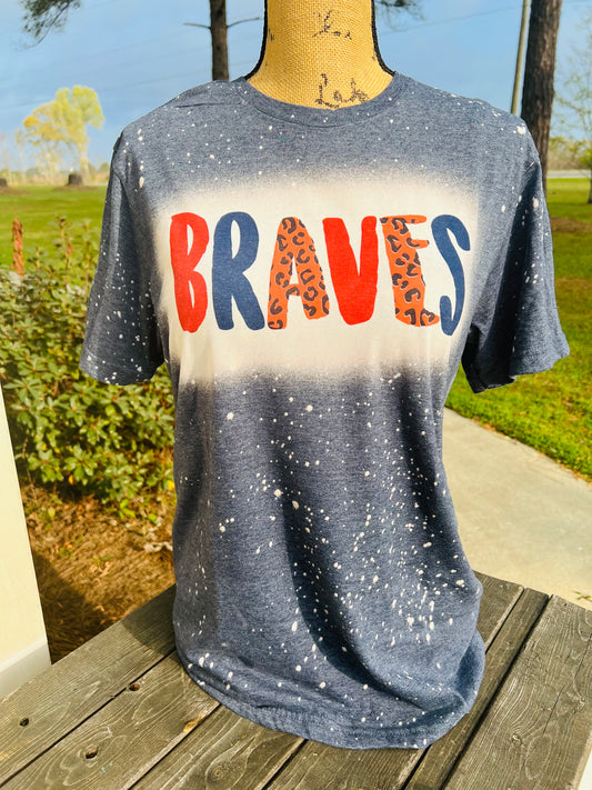 Braves - Color/Lepard Letters BLEACHED