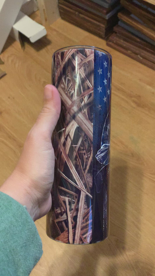 Camo Fishing Flag Tumbler