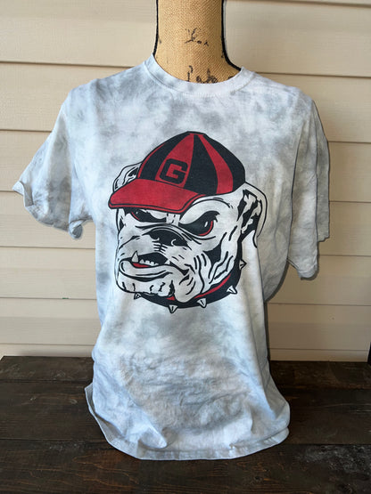 Retro Georgia Bulldog Dyed Tee