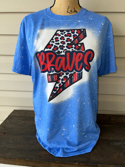 Braves Lightning Bolt- BLEACHED