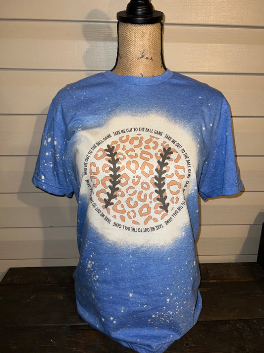 Take Me Out To The Ball Game -Leopard Baseball BLEACHED